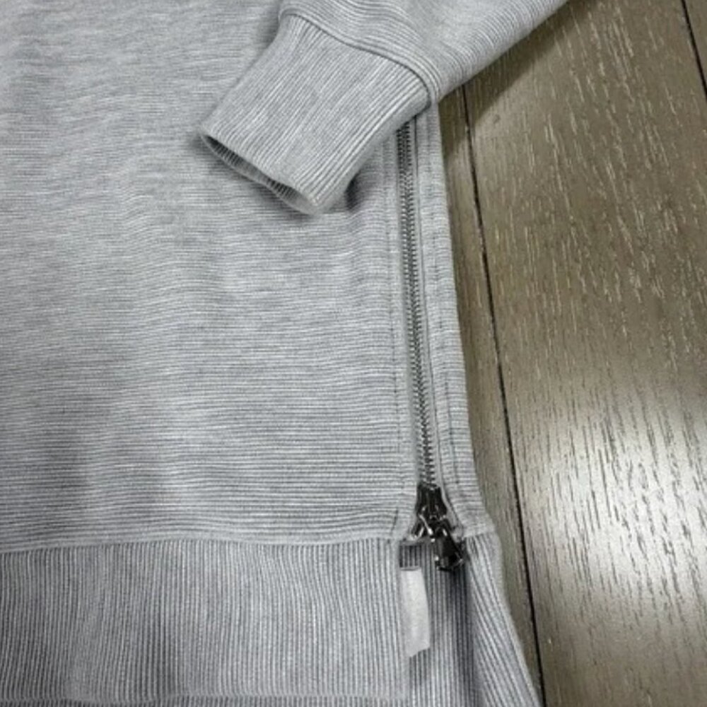 Varley Pullover Womens XXS Gray Ribbed Sweatshirt Minimalist Structured SPOTS - Picture 2 of 3